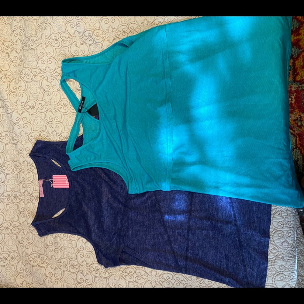 2 maternity work out shirts.